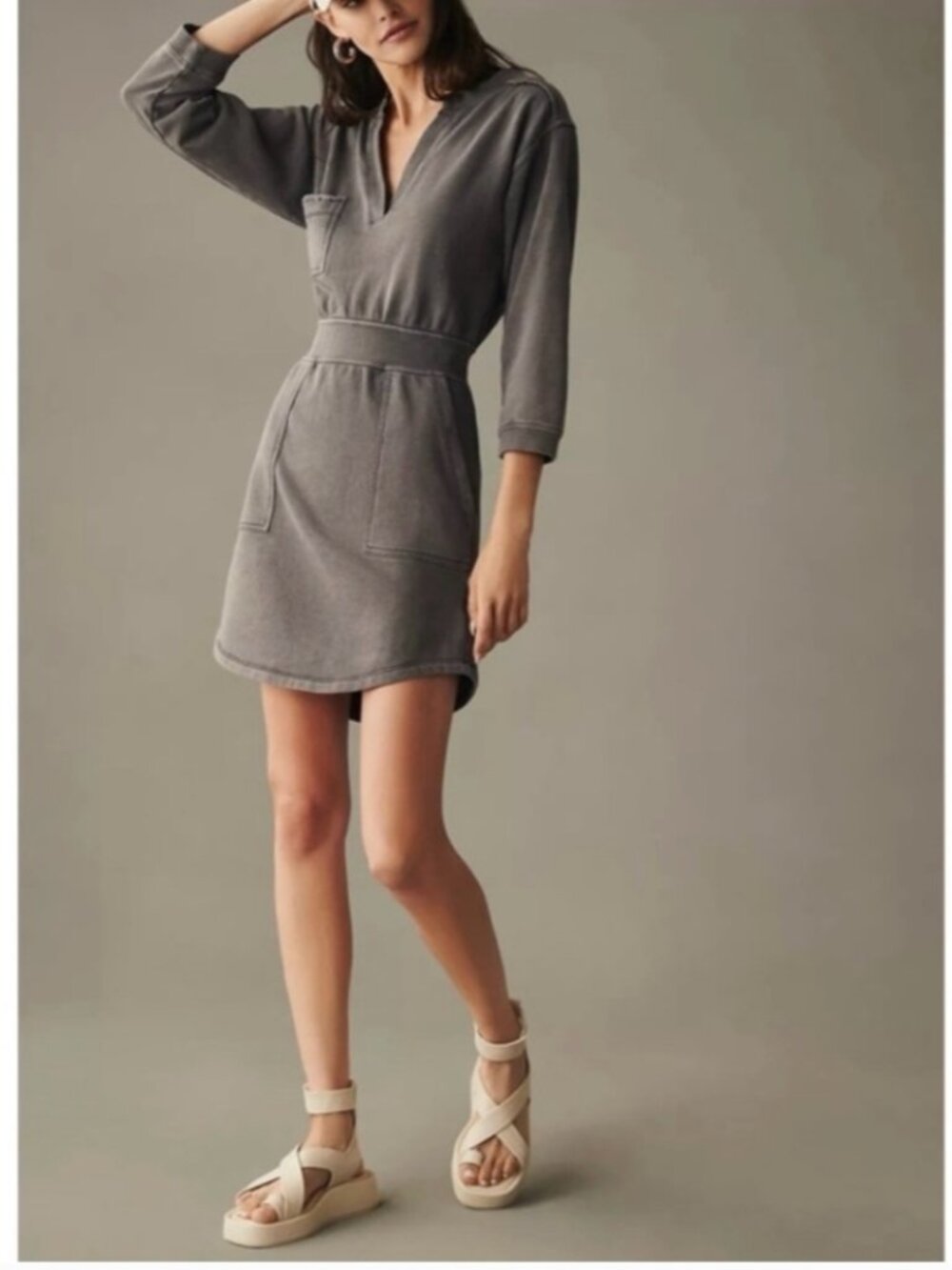 Anthropologie Daily Practice Sweatshirt Dress Utility